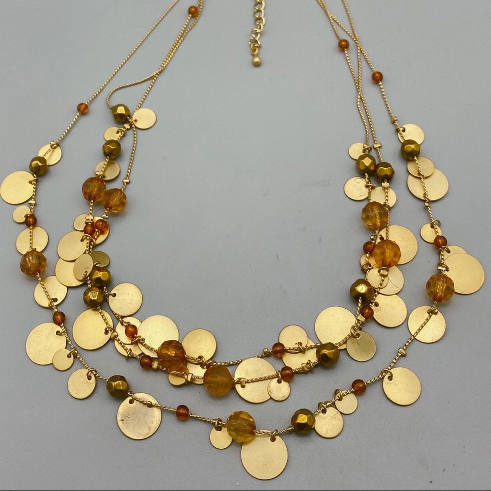 Boho/hippie multilayered gold necklace